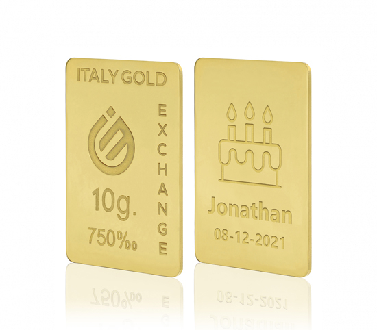 Lingotto Oro regalo per Compleanno 18 Kt da 10 gr. IGE GOLD